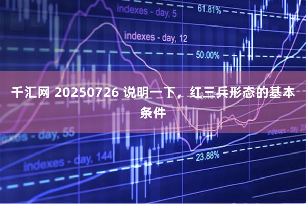 千汇网 20250726 说明一下，红三兵形态的基本条件